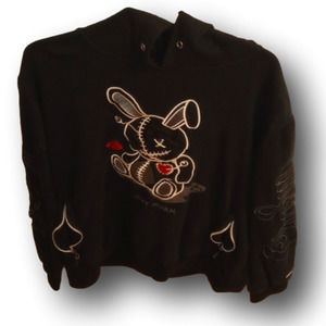 Lucky charm mens hoodie sweatshirt, size extra large,‎ black and white